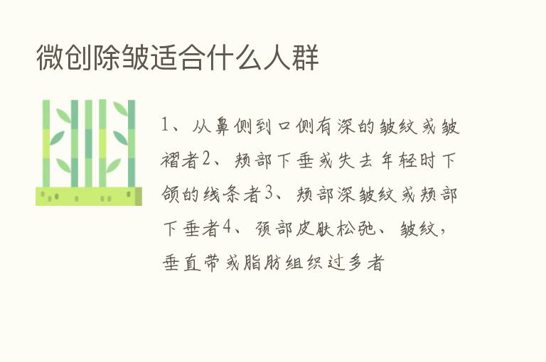 微创除皱适合什么人群