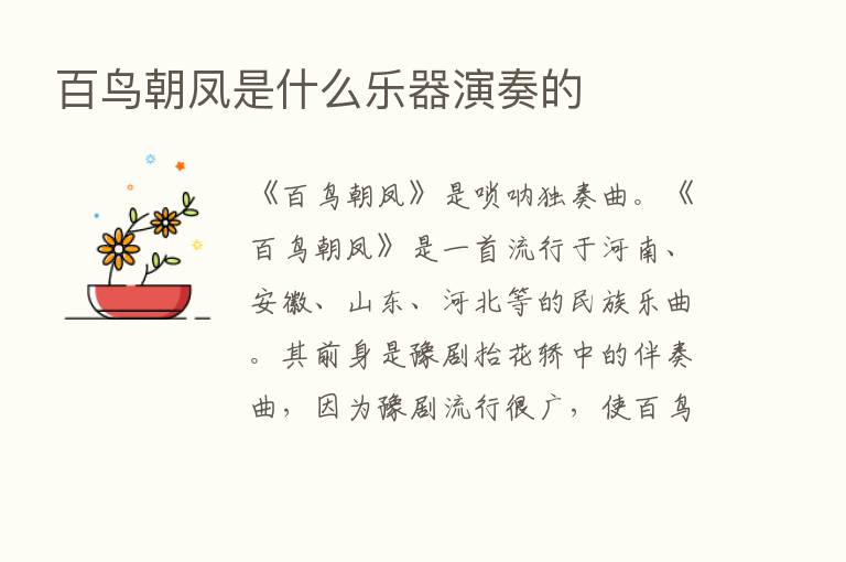 百鸟朝凤是什么乐器演奏的