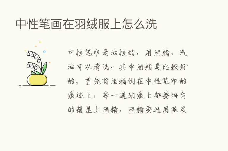 中性笔画在羽绒服上怎么洗